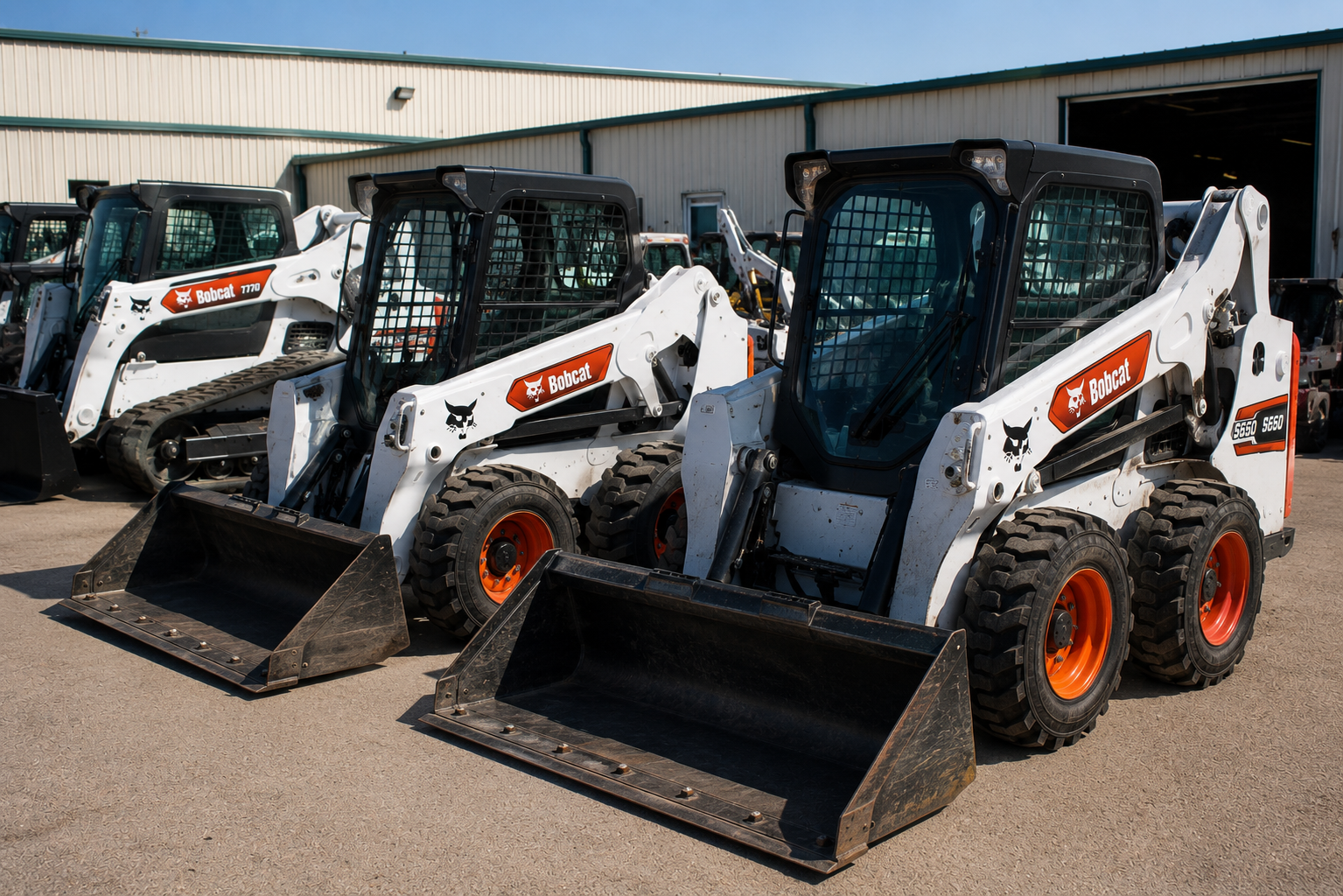 Rental fleet of compact landscaping equipment